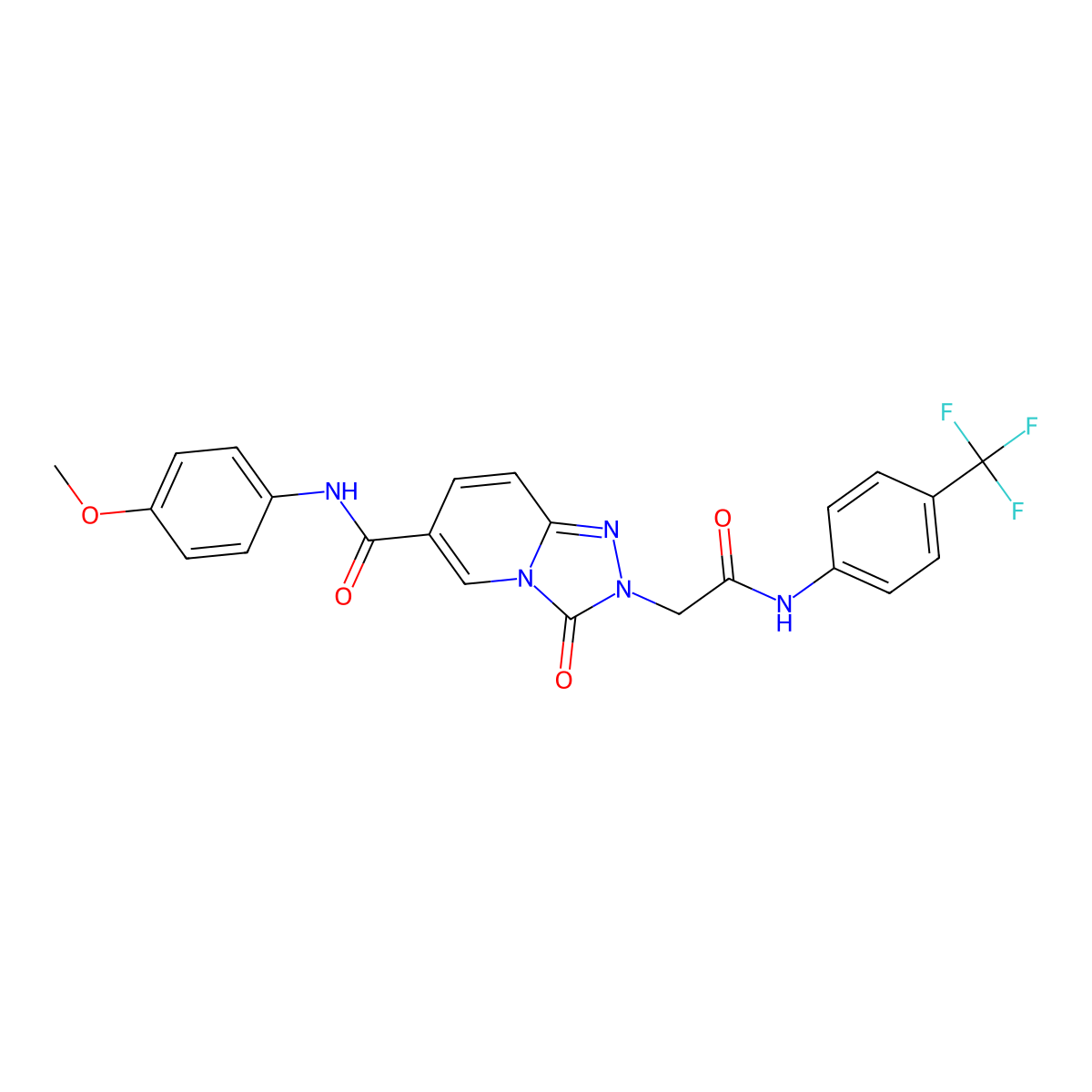 N-(4-methoxyphenyl)-3-oxo-2-({[4-(trifluoromethyl)phenyl]carbamoyl}methyl)-2H,3H-[1,2,4]triazolo[4,3-a]pyridine-6-carboxamide molecular structure, CAS 1226435-70-6