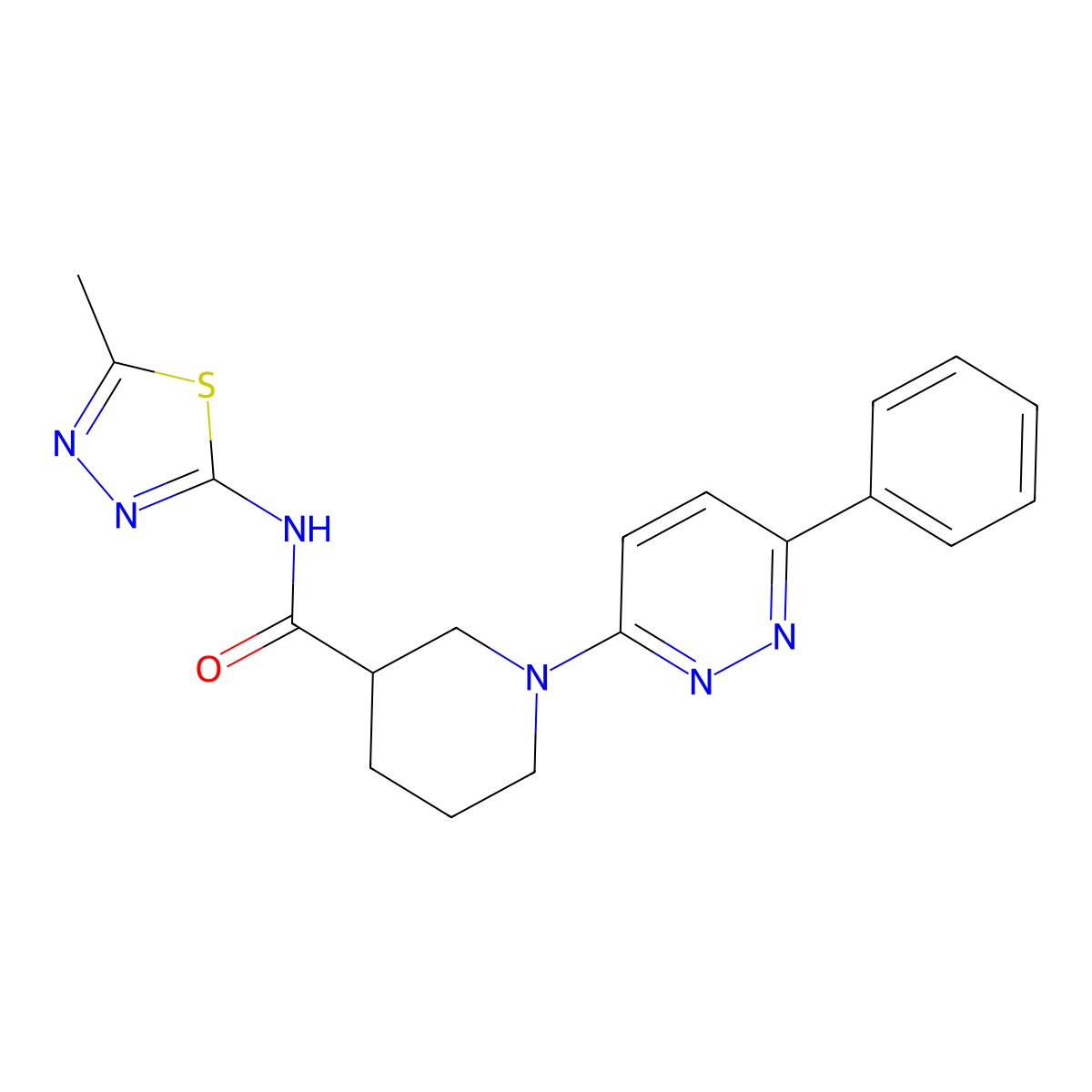 N-(5-methyl-1,3,4-thiadiazol-2-yl)-1-(6-phenylpyridazin-3-yl)piperidine-3-carboxamide molecular structure, CAS 1226435-87-5