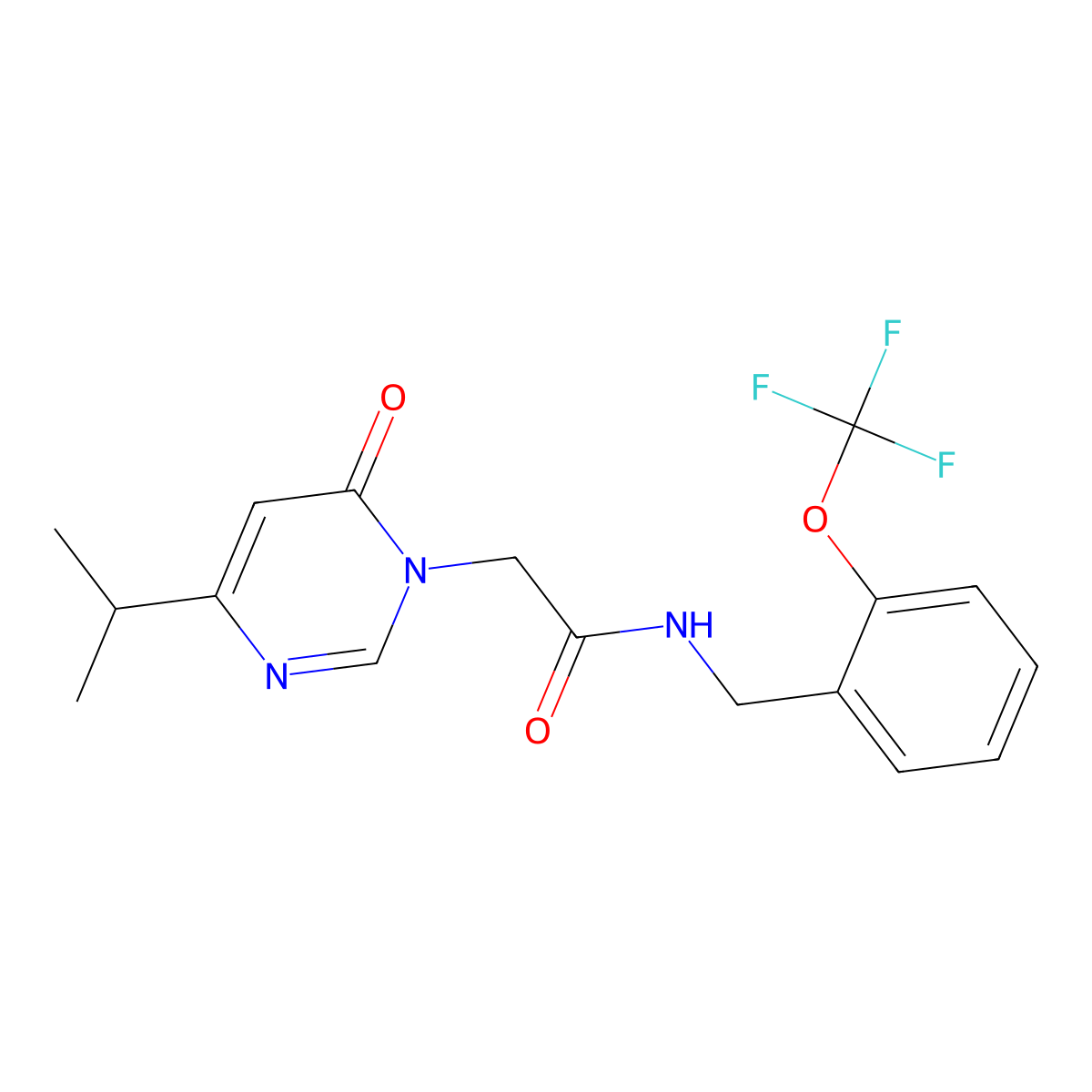 2-(4-isopropyl-6-oxopyrimidin-1(6H)-yl)-N-(2-(trifluoromethoxy)benzyl)acetamide molecular structure, CAS 1226435-88-6