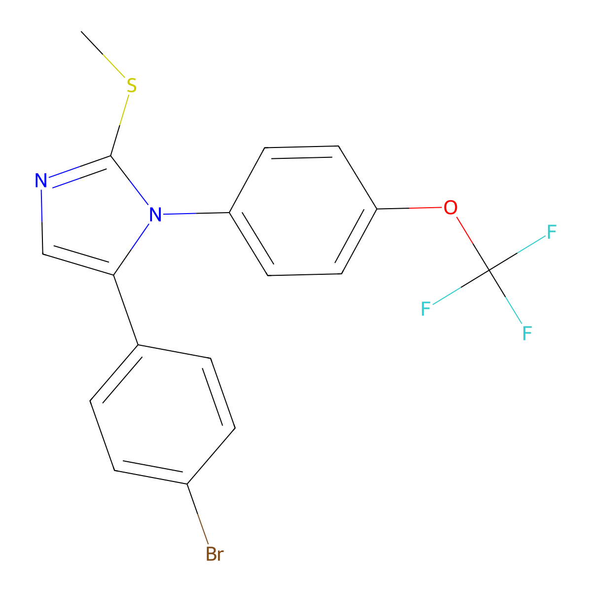 5-(4-bromophenyl)-2-(methylthio)-1-(4-(trifluoromethoxy)phenyl)-1H-imidazole molecular structure, CAS 1226436-03-8