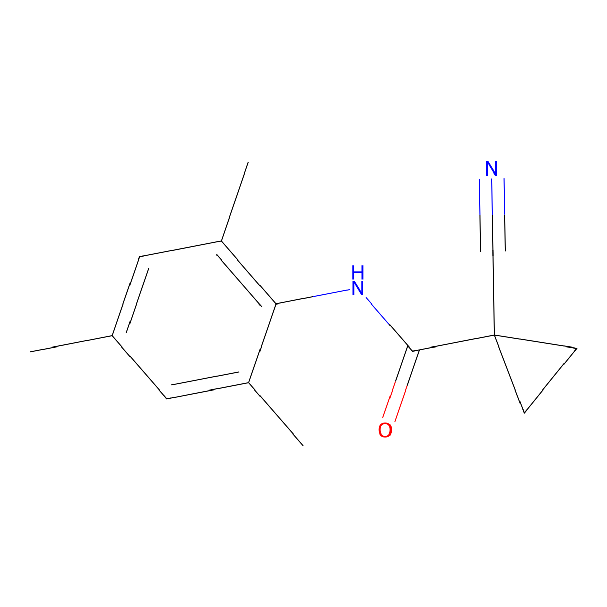 1-cyano-N-mesitylcyclopropanecarboxamide molecular structure, CAS 1226436-13-0