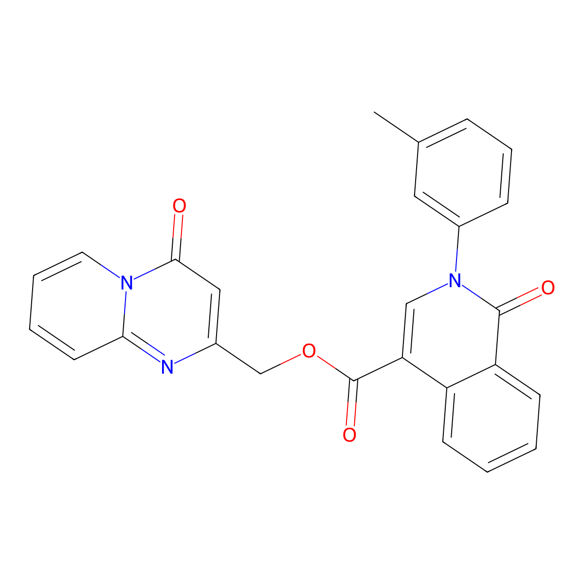 (4-oxo-4H-pyrido[1,2-a]pyrimidin-2-yl)methyl 1-oxo-2-(m-tolyl)-1,2-dihydroisoquinoline-4-carboxylate molecular structure, CAS 1226436-40-3