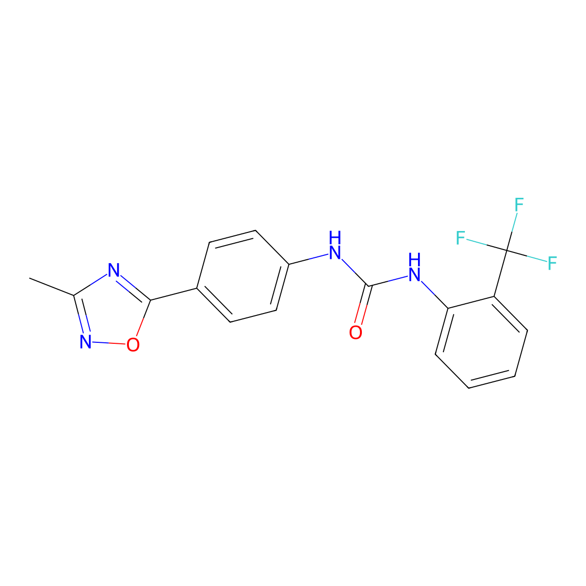 1-[4-(3-Methyl-1,2,4-oxadiazol-5-yl)phenyl]-3-[2-(trifluoromethyl)phenyl]urea molecular structure, CAS 1226436-43-6