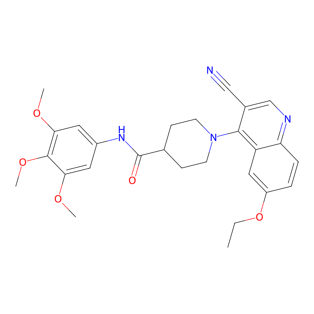 1-(3-cyano-6-ethoxyquinolin-4-yl)-N-(3,4,5-trimethoxyphenyl)piperidine-4-carboxamide molecular structure, CAS 1226436-46-9
