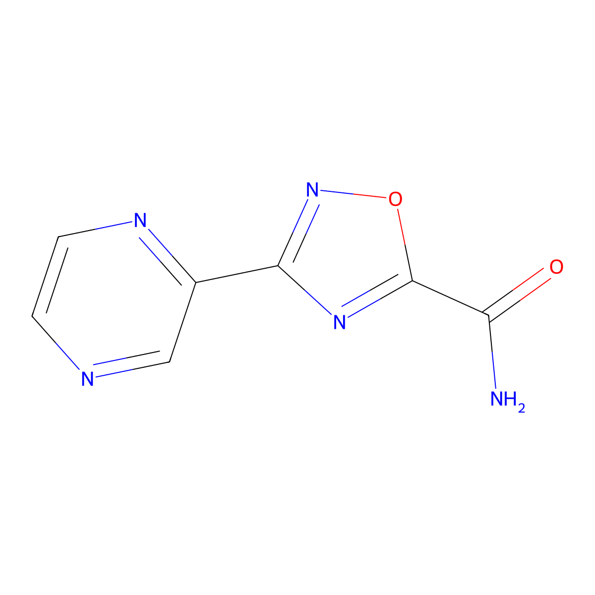 3-(Pyrazin-2-yl)-1,2,4-oxadiazole-5-carboxamide molecular structure, CAS 1226436-67-4