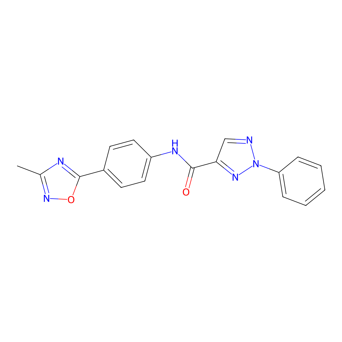 N-(4-(3-methyl-1,2,4-oxadiazol-5-yl)phenyl)-2-phenyl-2H-1,2,3-triazole-4-carboxamide molecular structure, CAS 1226436-85-6
