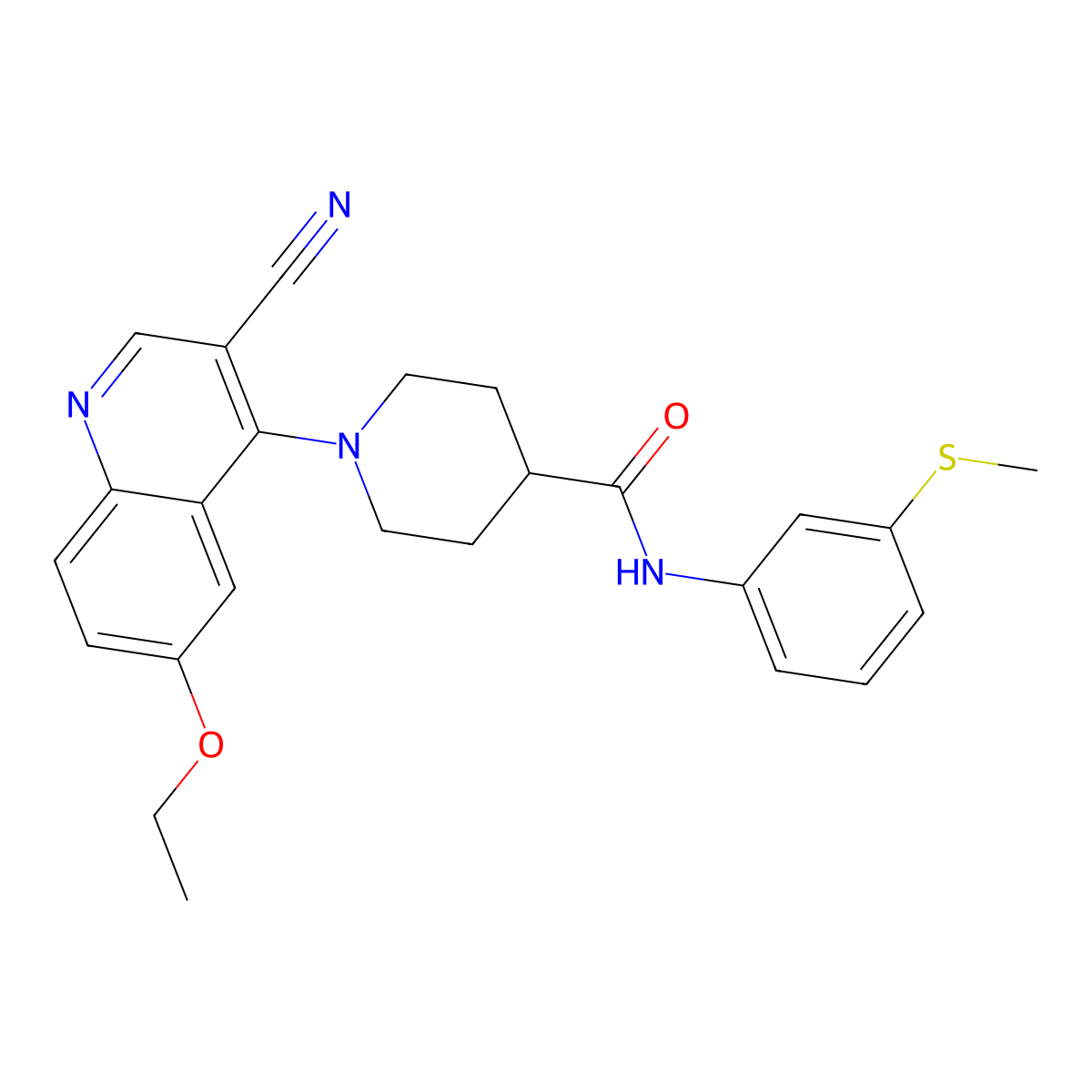 1-(3-cyano-6-ethoxyquinolin-4-yl)-N-[3-(methylsulfanyl)phenyl]piperidine-4-carboxamide molecular structure, CAS 1226436-94-7