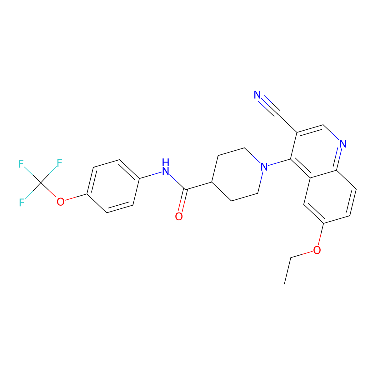 1-(3-cyano-6-ethoxyquinolin-4-yl)-N-[4-(trifluoromethoxy)phenyl]piperidine-4-carboxamide molecular structure, CAS 1226437-06-4