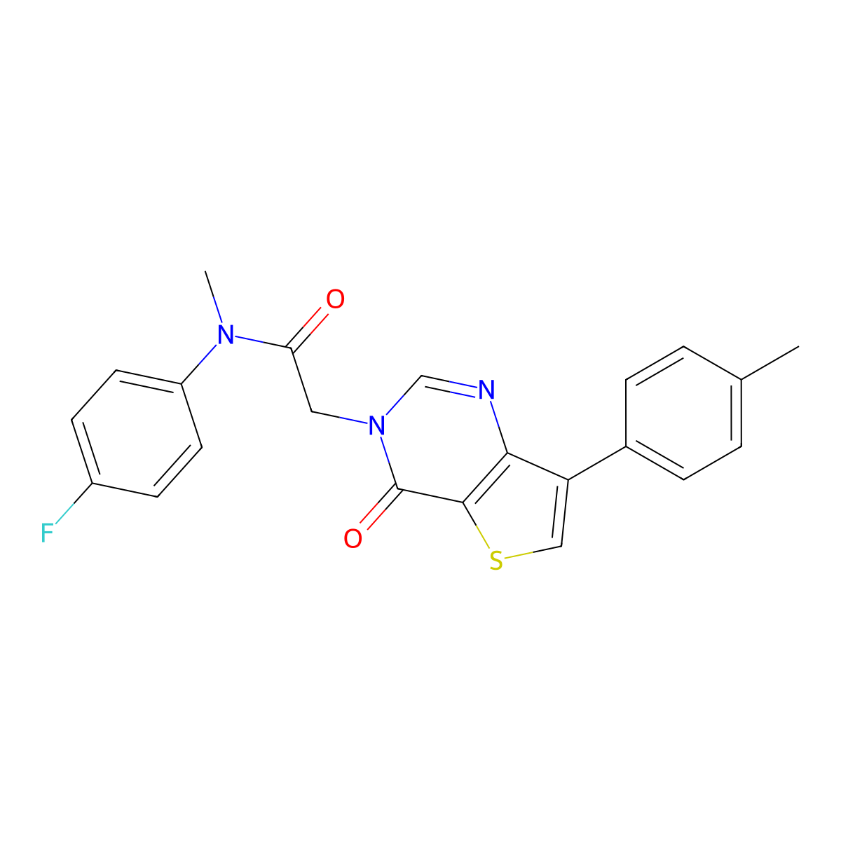N-(4-fluorophenyl)-N-methyl-2-[7-(4-methylphenyl)-4-oxothieno[3,2-d]pyrimidin-3(4H)-yl]acetamide molecular structure, CAS 1226437-10-0