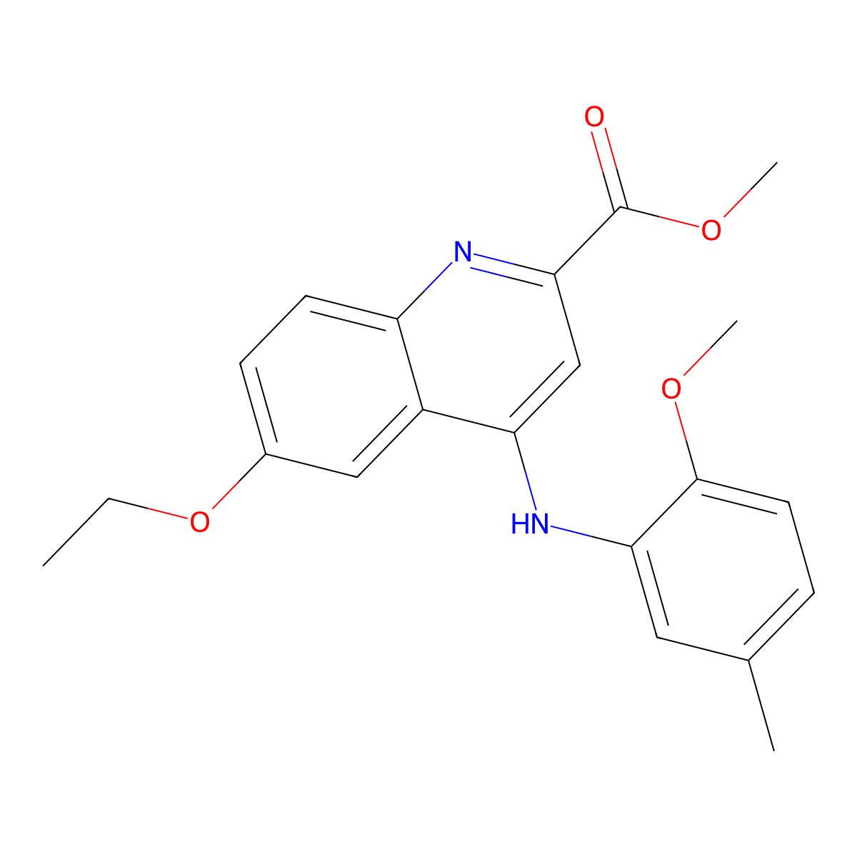 Methyl 6-ethoxy-4-[(2-methoxy-5-methylphenyl)amino]quinoline-2-carboxylate molecular structure, CAS 1226437-12-2