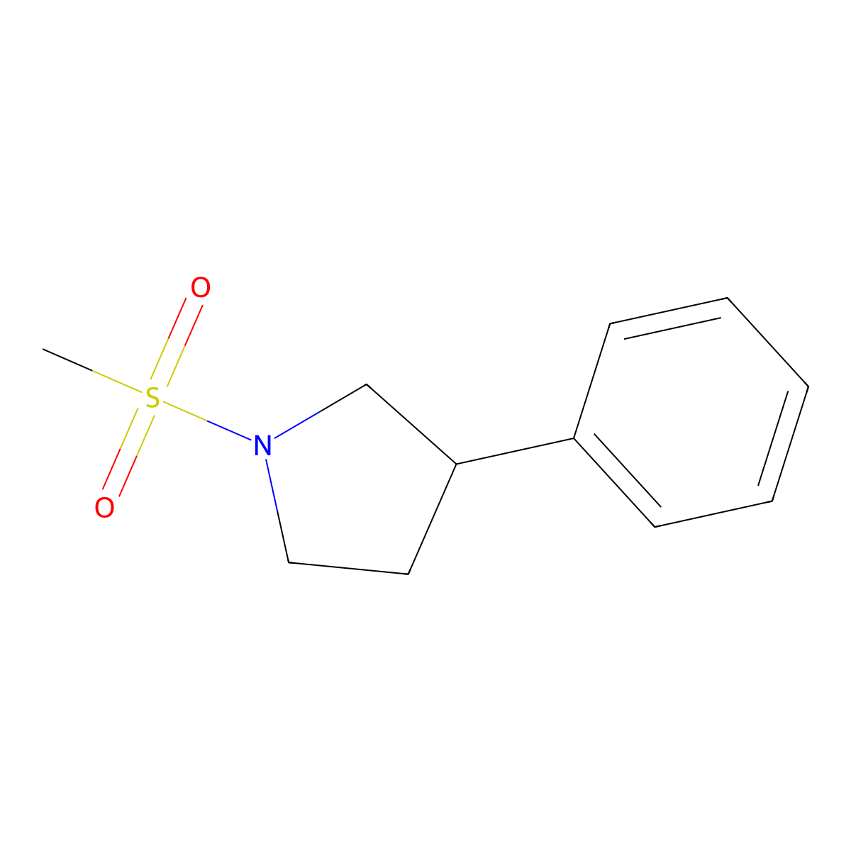 1-(Methylsulfonyl)-3-phenylpyrrolidine molecular structure, CAS 1226437-14-4