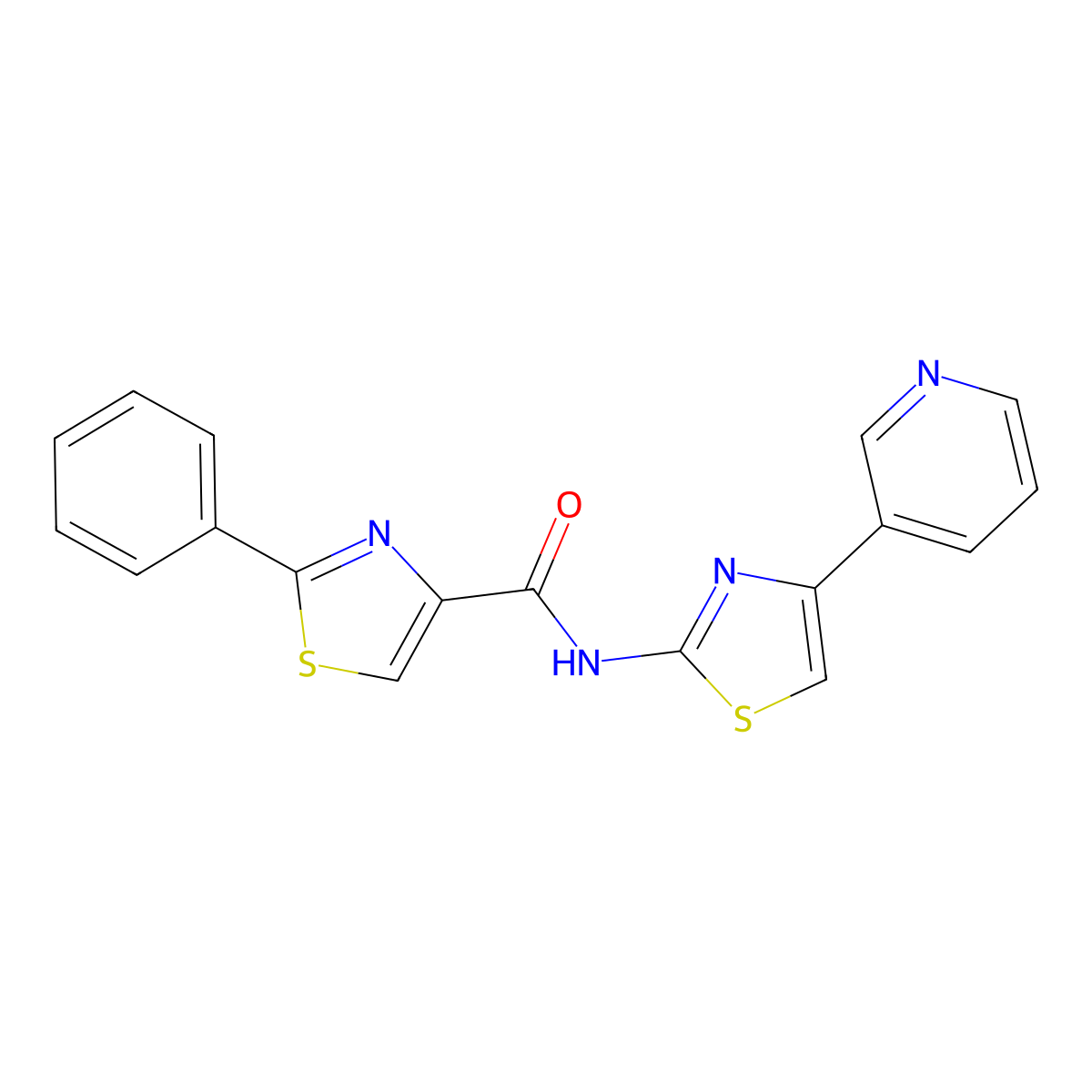 2-phenyl-N-[4-(pyridin-3-yl)-1,3-thiazol-2-yl]-1,3-thiazole-4-carboxamide molecular structure, CAS 1226437-24-6