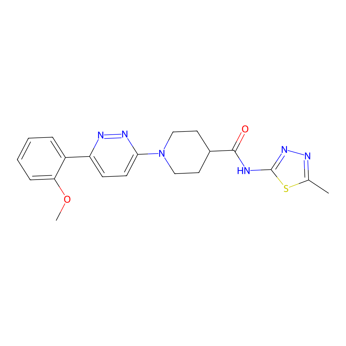 1-[6-(2-methoxyphenyl)pyridazin-3-yl]-N-(5-methyl-1,3,4-thiadiazol-2-yl)piperidine-4-carboxamide molecular structure, CAS 1226437-35-9