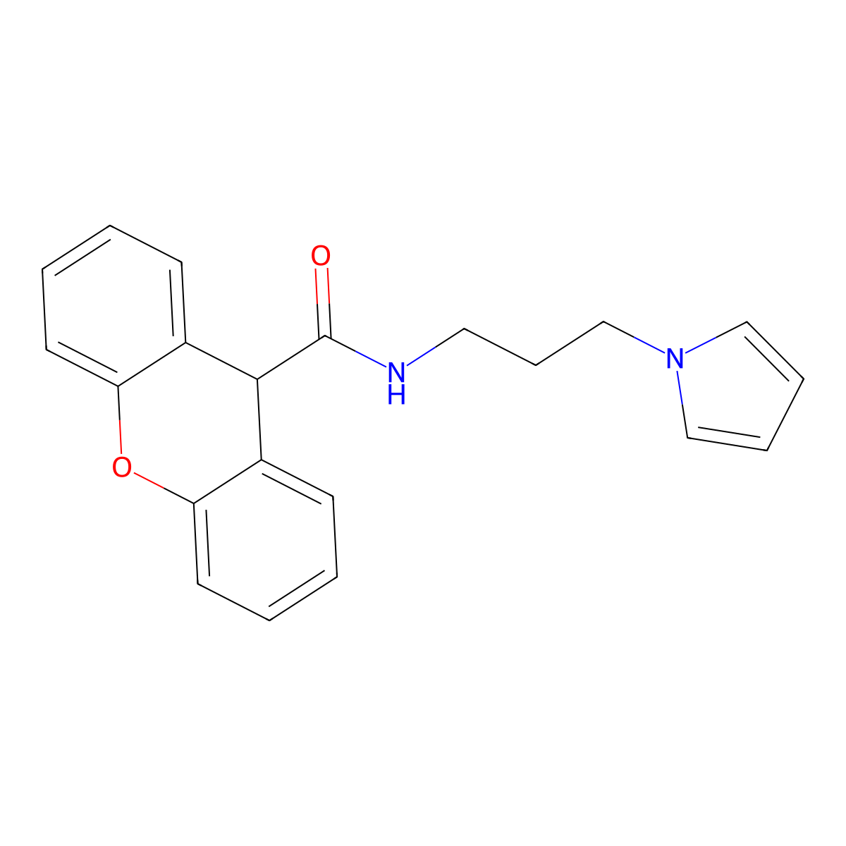 N-(3-(1H-pyrrol-1-yl)propyl)-9H-xanthene-9-carboxamide molecular structure, CAS 1226437-42-8