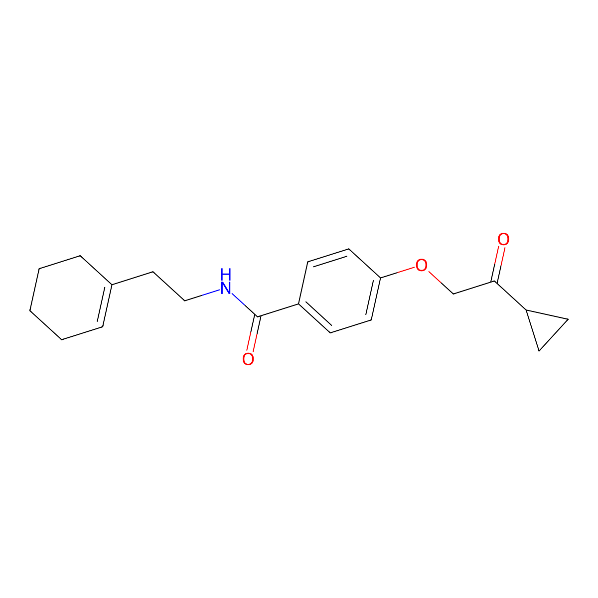 N-(2-(cyclohex-1-en-1-yl)ethyl)-4-(2-cyclopropyl-2-oxoethoxy)benzamide molecular structure, CAS 1226437-49-5
