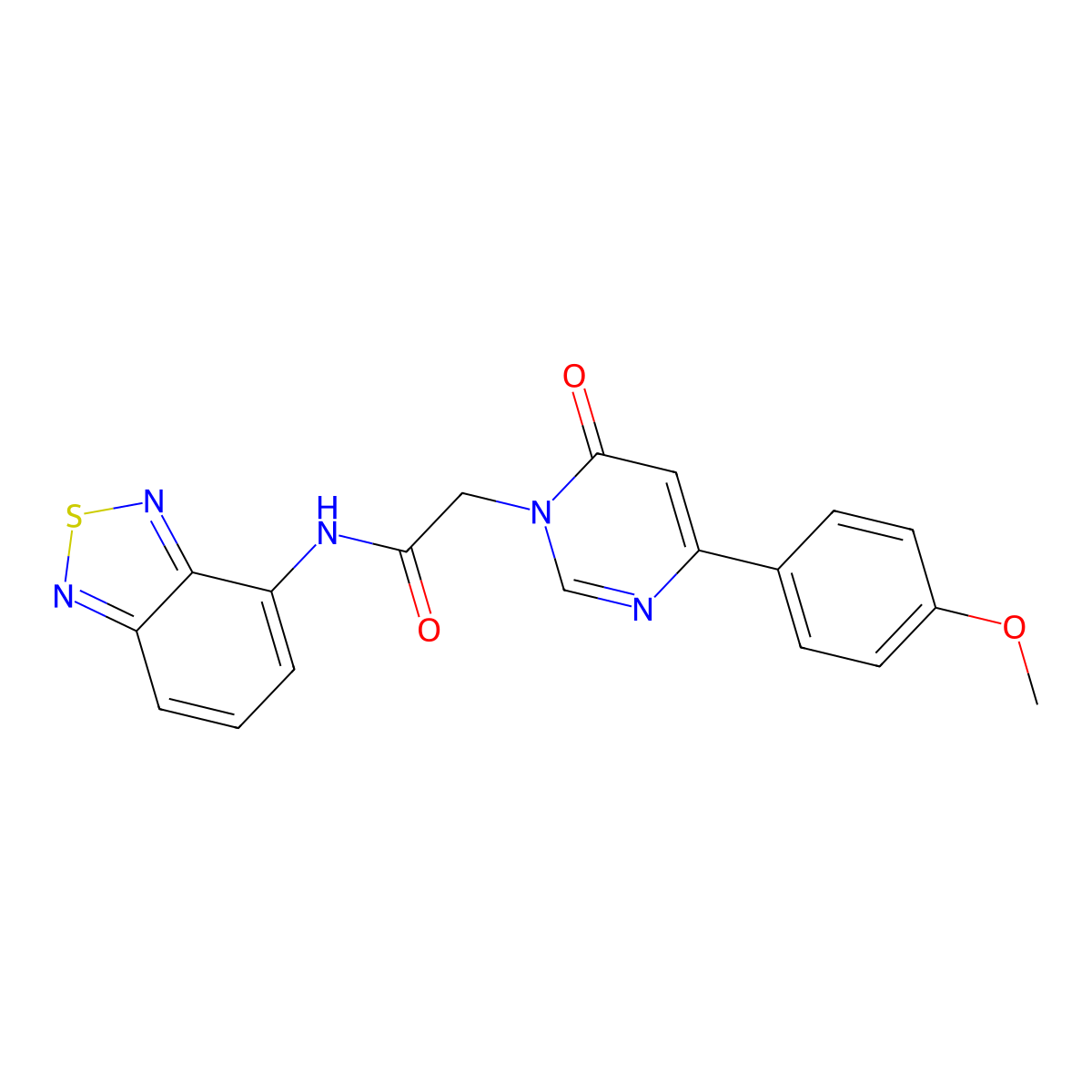 N-(benzo[c][1,2,5]thiadiazol-4-yl)-2-(4-(4-methoxyphenyl)-6-oxopyrimidin-1(6H)-yl)acetamide molecular structure, CAS 1226437-56-4