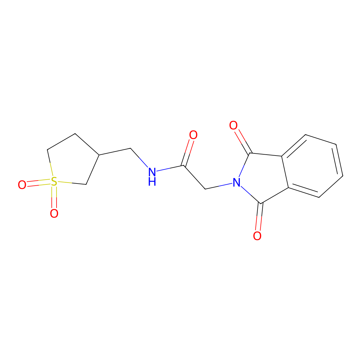 N-((1,1-dioxidotetrahydrothiophen-3-yl)methyl)-2-(1,3-dioxoisoindolin-2-yl)acetamide molecular structure, CAS 1226437-57-5
