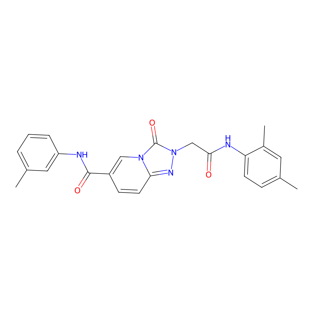 2-{[(2,4-dimethylphenyl)carbamoyl]methyl}-N-(3-methylphenyl)-3-oxo-2H,3H-[1,2,4]triazolo[4,3-a]pyridine-6-carboxamide molecular structure, CAS 1226438-14-7