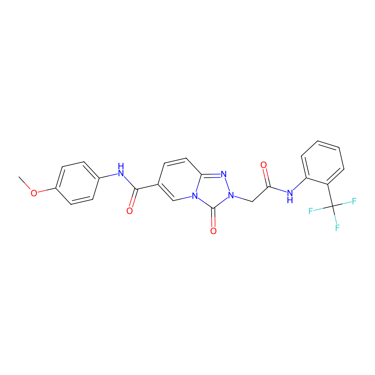 N-(4-methoxyphenyl)-3-oxo-2-({[2-(trifluoromethyl)phenyl]carbamoyl}methyl)-2H,3H-[1,2,4]triazolo[4,3-a]pyridine-6-carboxamide molecular structure, CAS 1226438-26-1
