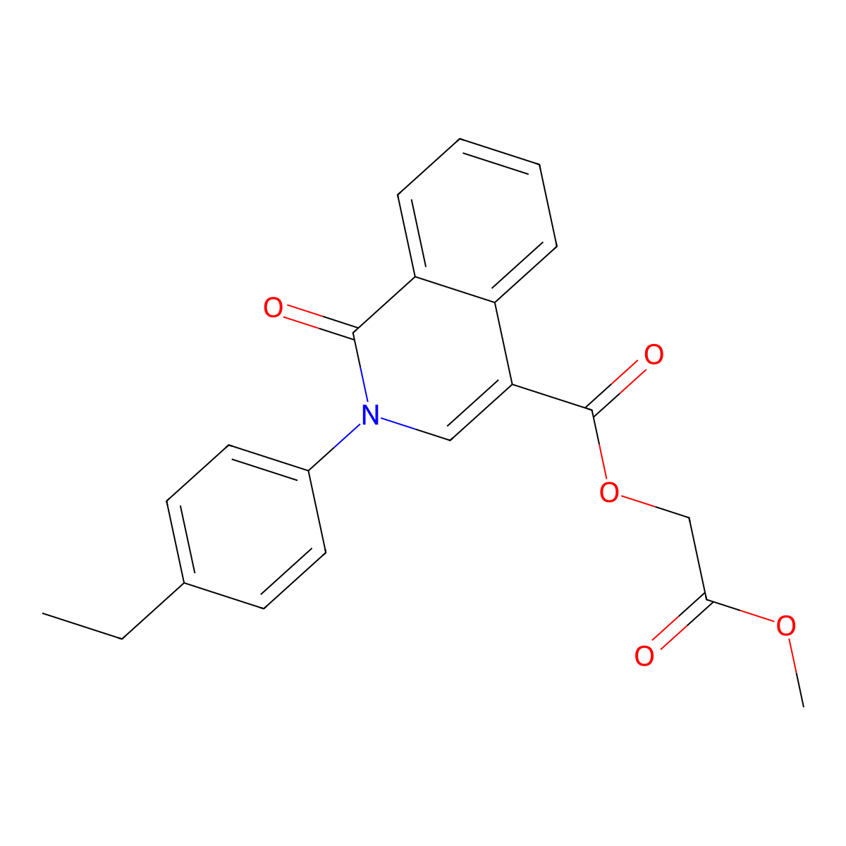 2-Methoxy-2-oxoethyl 2-(4-ethylphenyl)-1-oxo-1,2-dihydroisoquinoline-4-carboxylate molecular structure, CAS 1226438-33-0