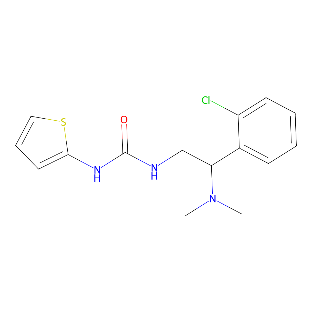 1-(2-(2-Chlorophenyl)-2-(dimethylamino)ethyl)-3-(thiophen-2-yl)urea molecular structure, CAS 1226438-36-3