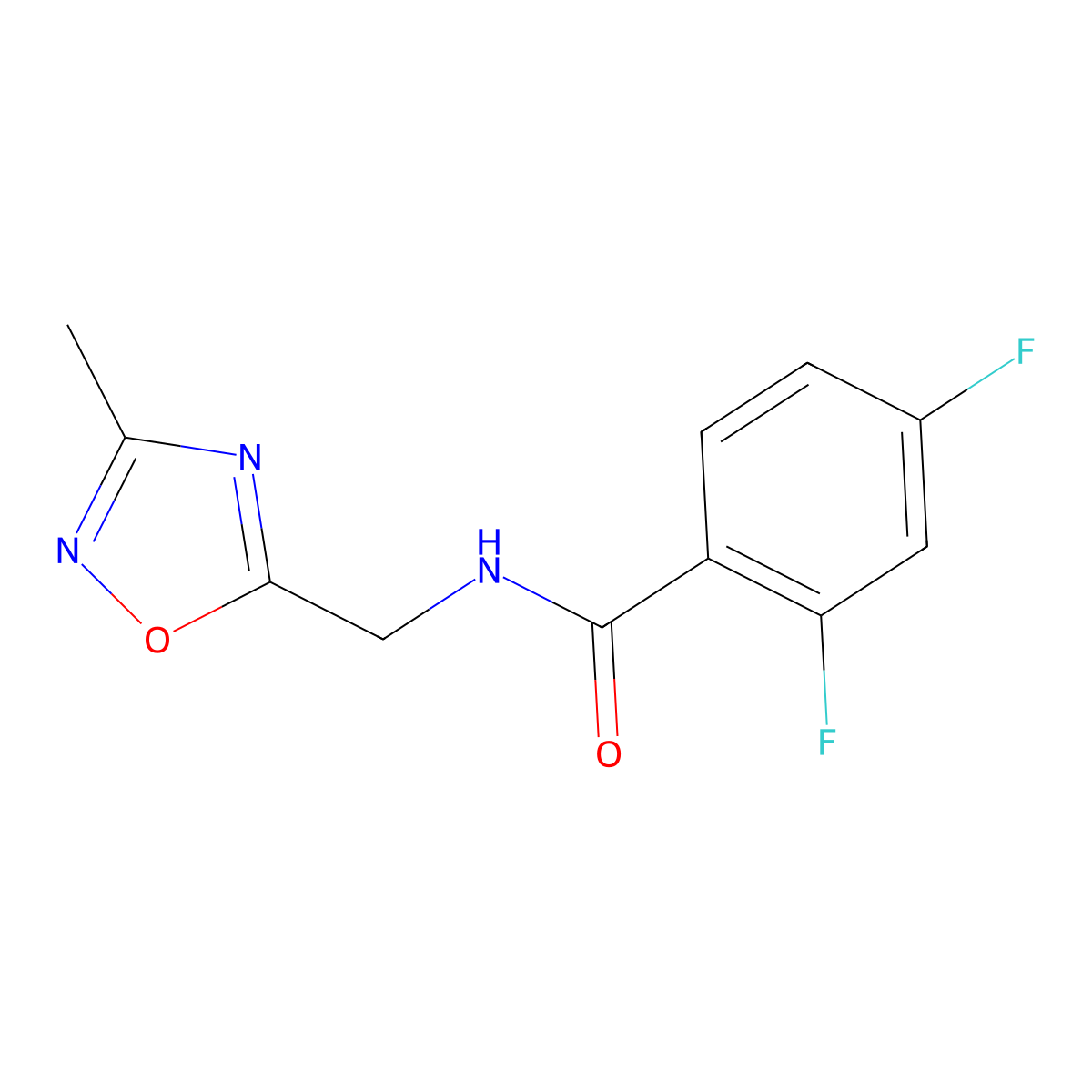 2,4-difluoro-N-[(3-methyl-1,2,4-oxadiazol-5-yl)methyl]benzamide molecular structure, CAS 1226438-37-4
