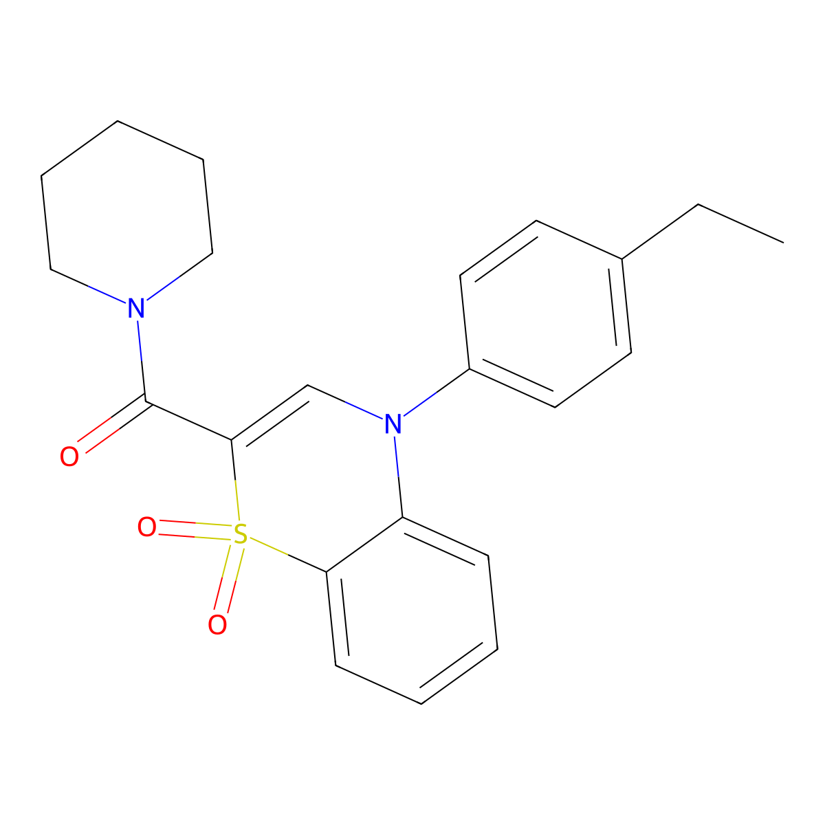 4-(4-ethylphenyl)-2-(piperidine-1-carbonyl)-4H-1lambda6,4-benzothiazine-1,1-dione molecular structure, CAS 1226438-43-2