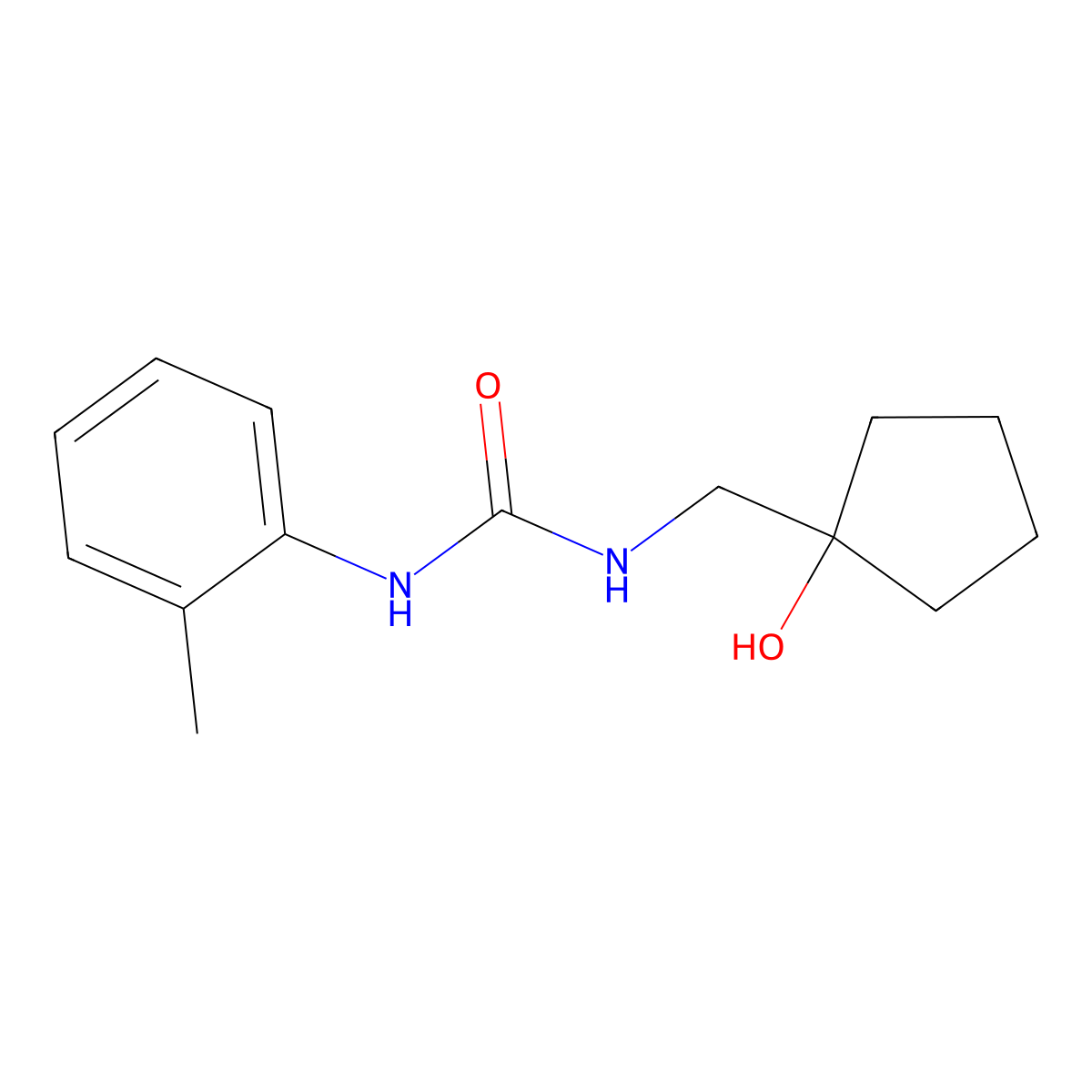 1-((1-Hydroxycyclopentyl)methyl)-3-(o-tolyl)urea molecular structure, CAS 1226438-52-3