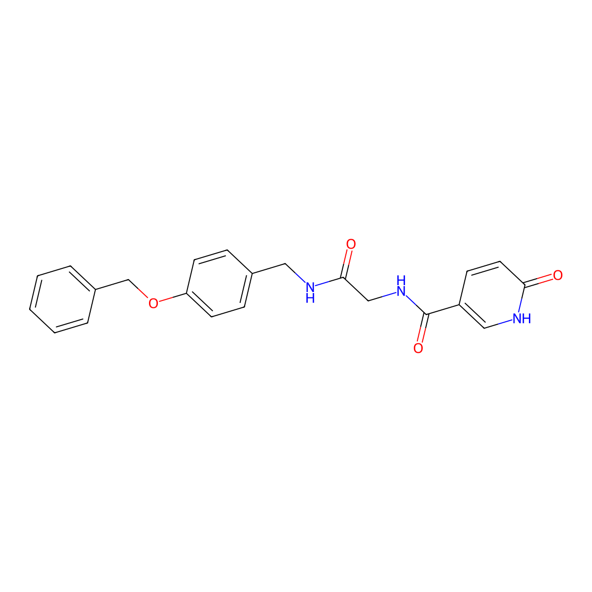 N-(2-((4-(benzyloxy)benzyl)amino)-2-oxoethyl)-6-oxo-1,6-dihydropyridine-3-carboxamide molecular structure, CAS 1226438-59-0