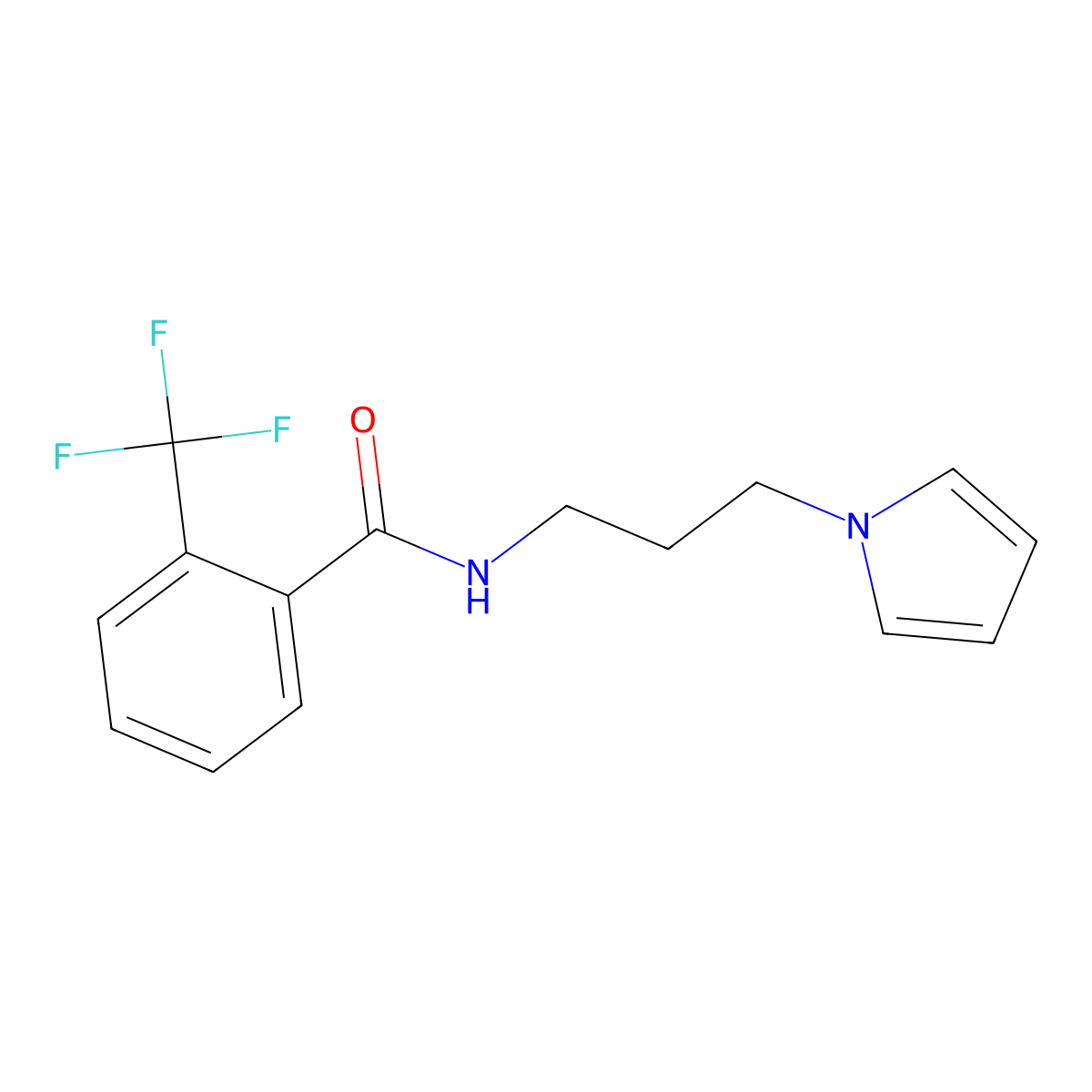 N-(3-(1H-pyrrol-1-yl)propyl)-2-(trifluoromethyl)benzamide molecular structure, CAS 1226438-78-3