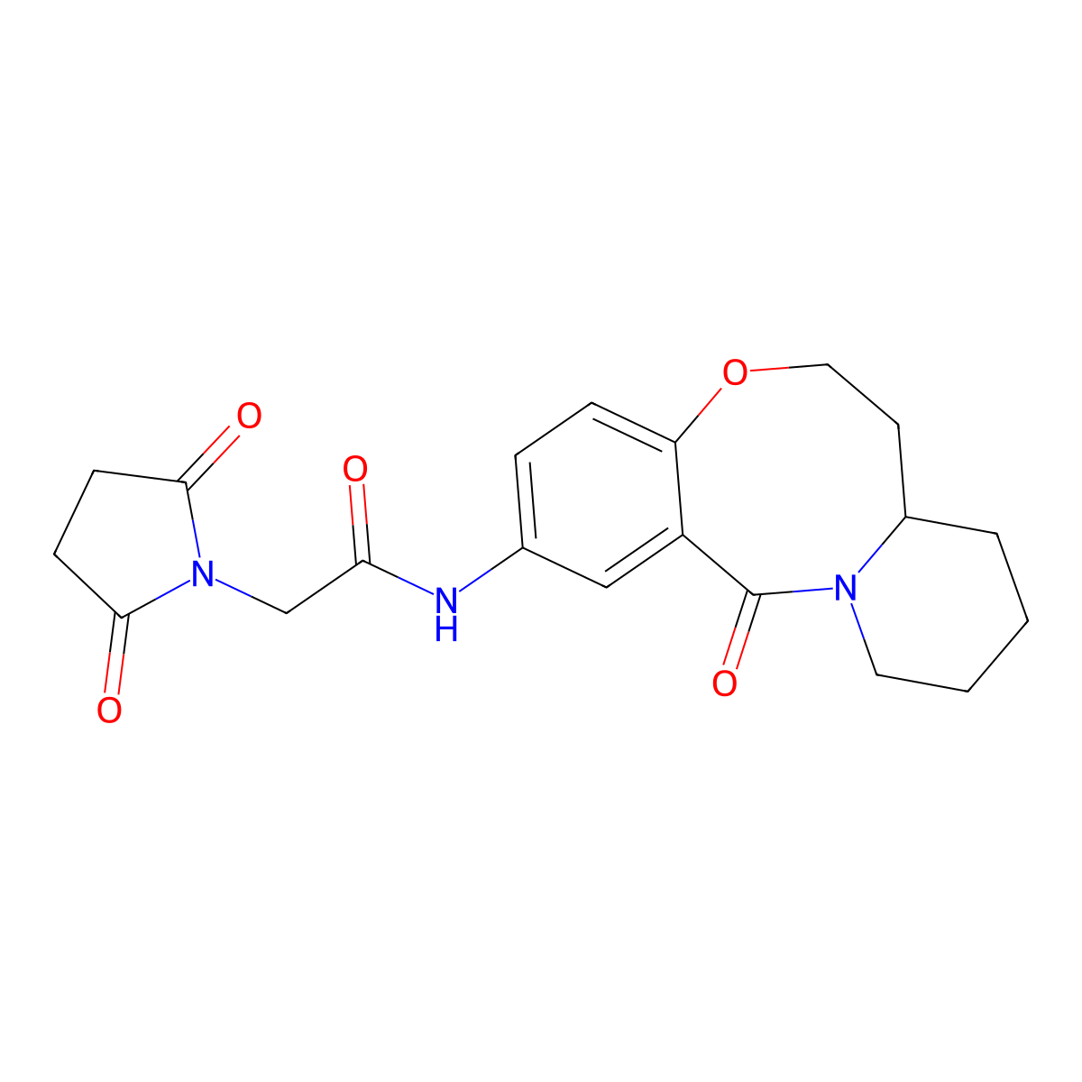 2-(2,5-dioxopyrrolidin-1-yl)-N-{2-oxo-9-oxa-1-azatricyclo[10.4.0.0^{3,8}]hexadeca-3,5,7-trien-5-yl}acetamide molecular structure, CAS 1226438-93-2