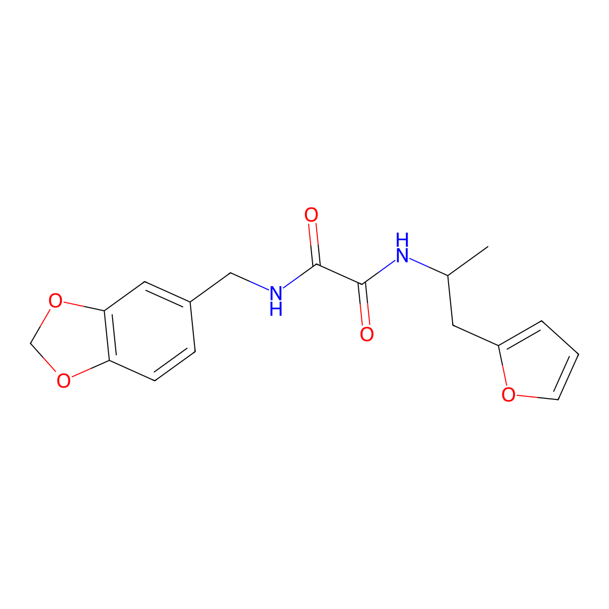 N1-(benzo[d][1,3]dioxol-5-ylmethyl)-N2-(1-(furan-2-yl)propan-2-yl)oxalamide molecular structure, CAS 1226439-07-1