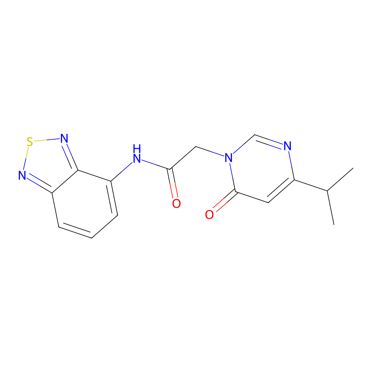 N-(benzo[c][1,2,5]thiadiazol-4-yl)-2-(4-isopropyl-6-oxopyrimidin-1(6H)-yl)acetamide molecular structure, CAS 1226439-21-9