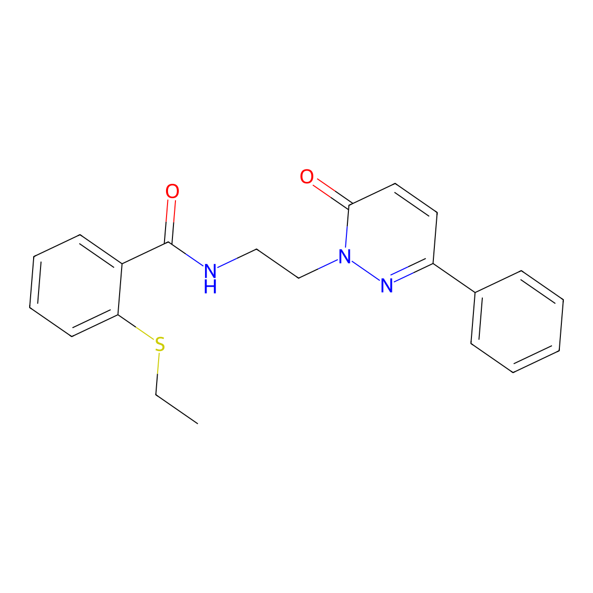 2-(ethylthio)-N-(2-(6-oxo-3-phenylpyridazin-1(6H)-yl)ethyl)benzamide molecular structure, CAS 1226439-23-1