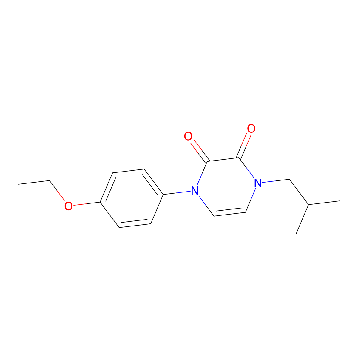 1-(4-ethoxyphenyl)-4-isobutylpyrazine-2,3(1H,4H)-dione molecular structure, CAS 1226439-31-1