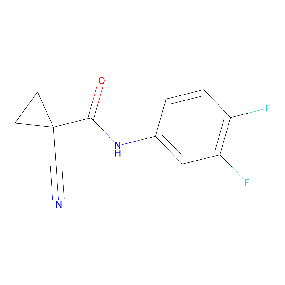1-cyano-N-(3,4-difluorophenyl)cyclopropanecarboxamide molecular structure, CAS 1226439-38-8