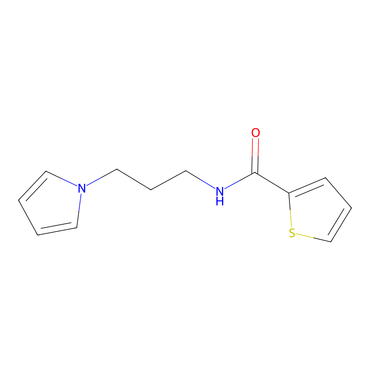 N-(3-(1H-pyrrol-1-yl)propyl)thiophene-2-carboxamide molecular structure, CAS 1226439-45-7