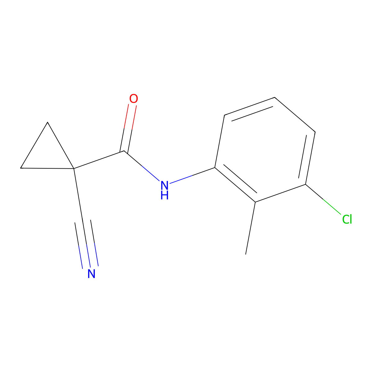 N-(3-chloro-2-methylphenyl)-1-cyanocyclopropanecarboxamide molecular structure, CAS 1226439-59-3