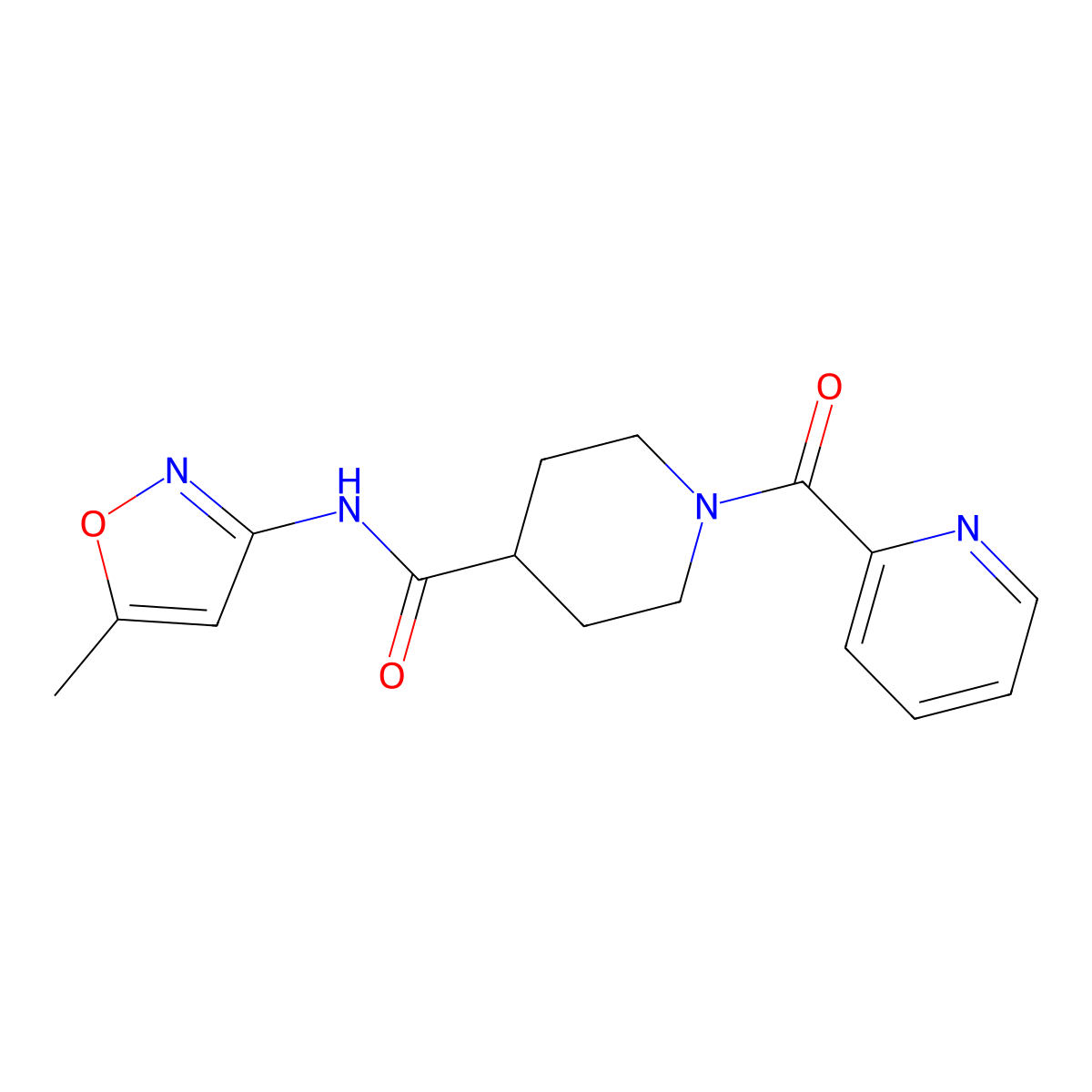 N-(5-methylisoxazol-3-yl)-1-picolinoylpiperidine-4-carboxamide molecular structure, CAS 1226439-61-7
