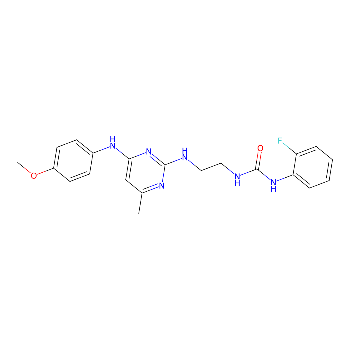 1-(2-Fluorophenyl)-3-[2-({4-[(4-methoxyphenyl)amino]-6-methylpyrimidin-2-yl}amino)ethyl]urea molecular structure, CAS 1226439-77-5