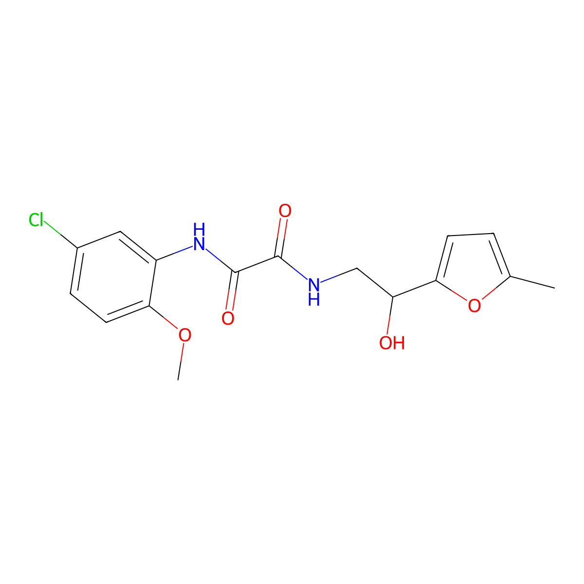 N1-(5-chloro-2-methoxyphenyl)-N2-(2-hydroxy-2-(5-methylfuran-2-yl)ethyl)oxalamide molecular structure, CAS 1226439-86-6