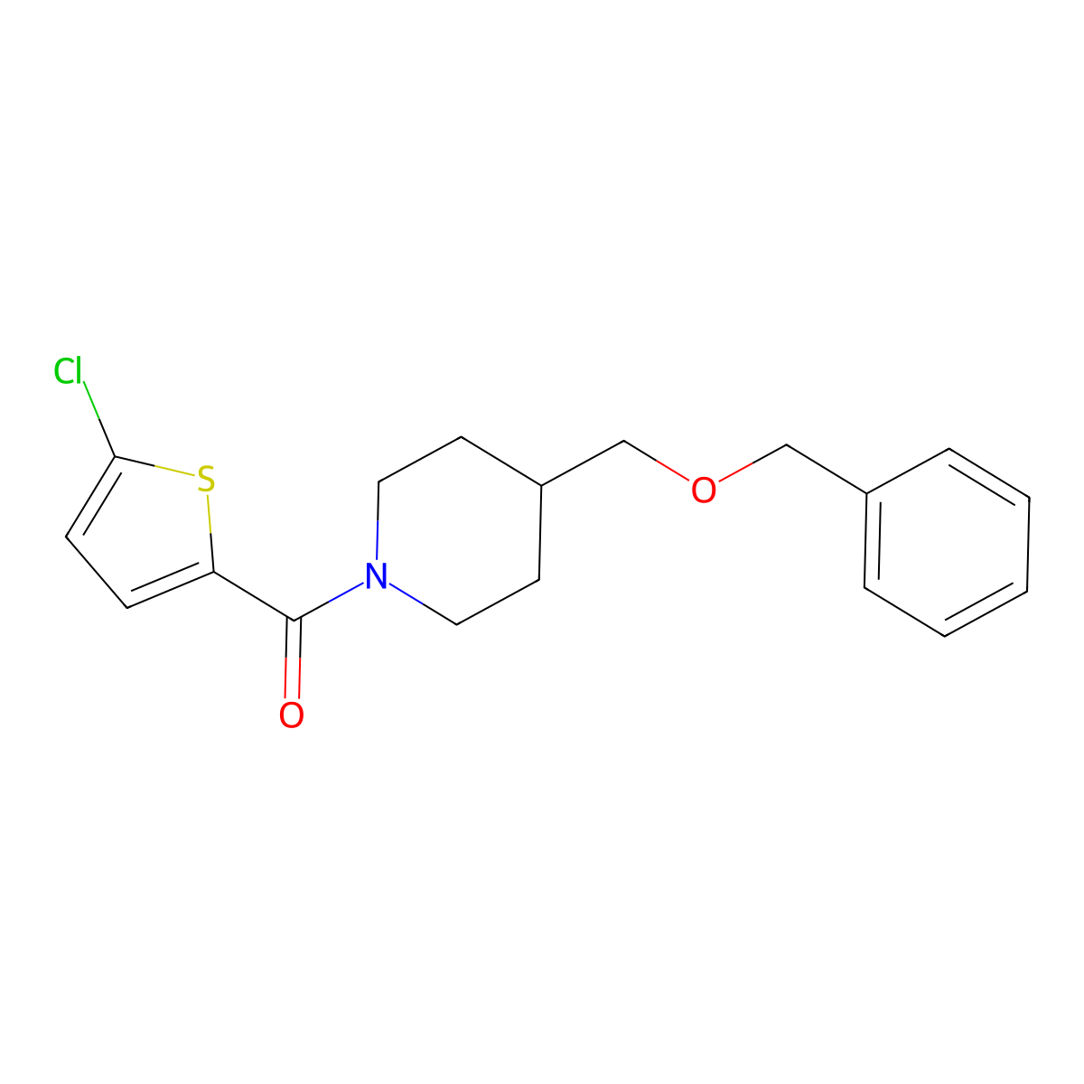 (4-((Benzyloxy)methyl)piperidin-1-yl)(5-chlorothiophen-2-yl)methanone molecular structure, CAS 1226439-96-8