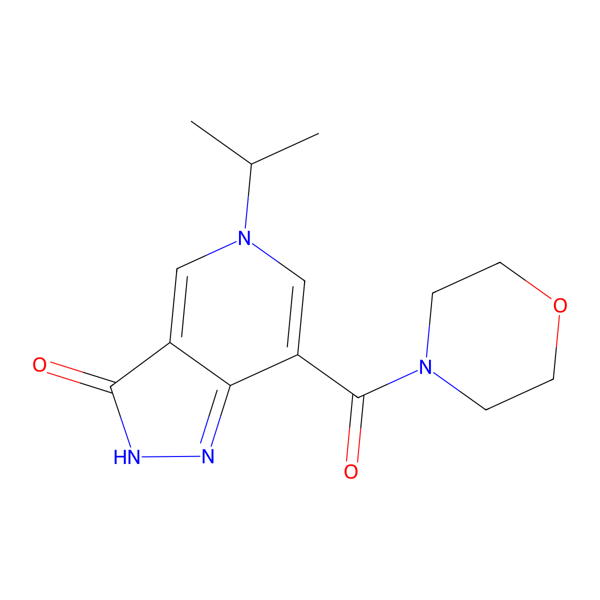 5-isopropyl-7-(morpholine-4-carbonyl)-2H-pyrazolo[4,3-c]pyridin-3(5H)-one molecular structure, CAS 1226439-98-0