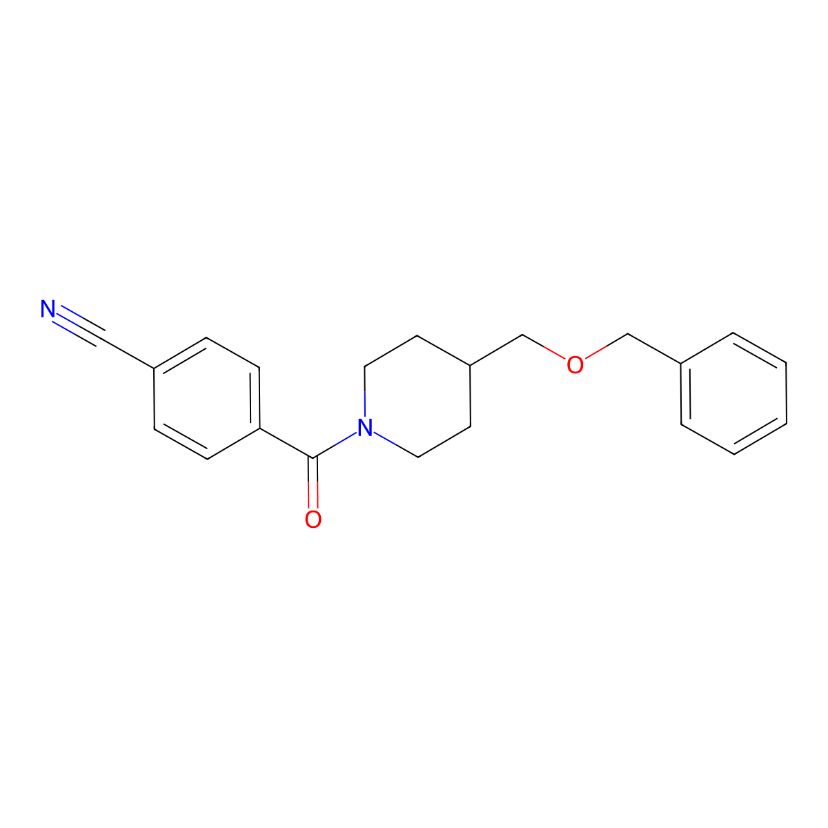 4-{4-[(Benzyloxy)methyl]piperidine-1-carbonyl}benzonitrile molecular structure, CAS 1226440-18-1