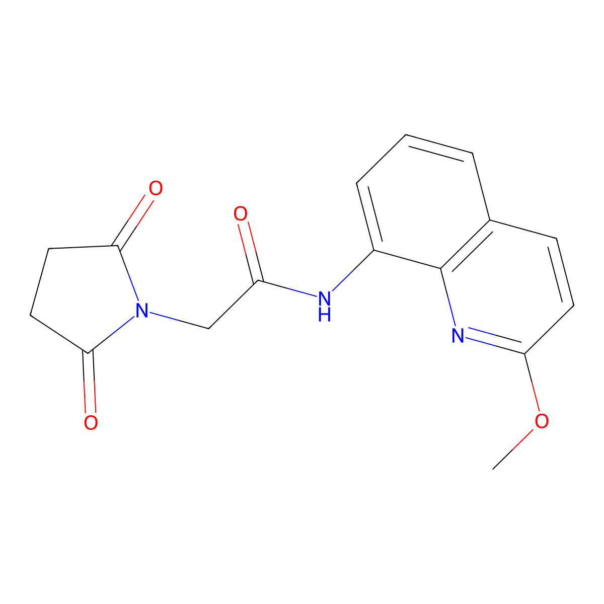 2-(2,5-dioxopyrrolidin-1-yl)-N-(2-methoxyquinolin-8-yl)acetamide molecular structure, CAS 1226440-24-9