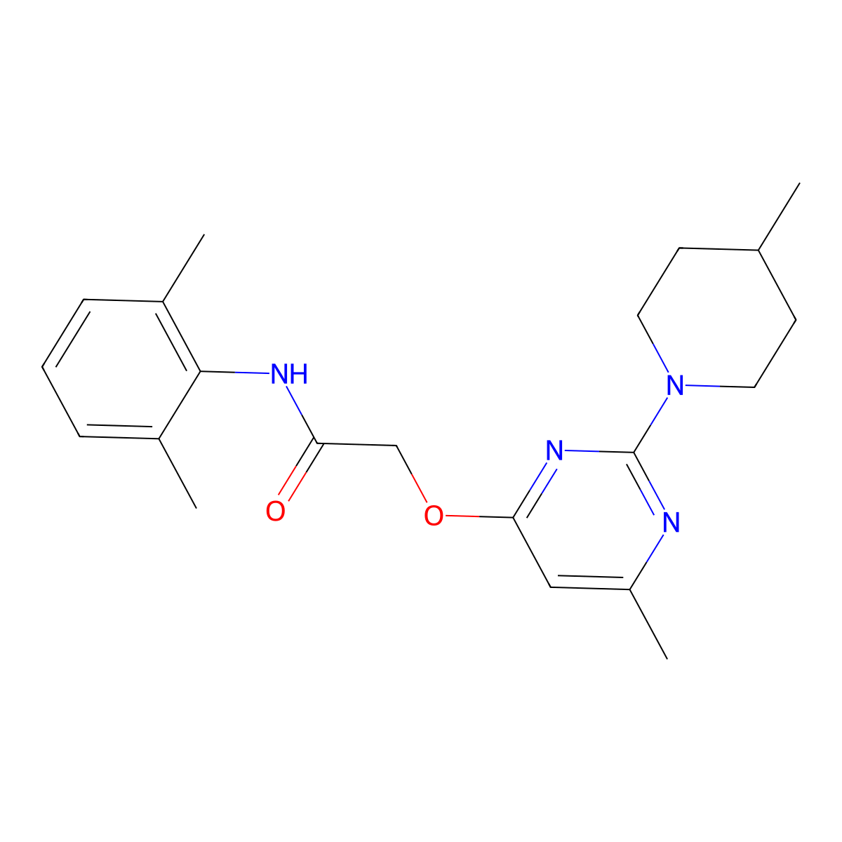 N-(2,6-dimethylphenyl)-2-{[6-methyl-2-(4-methylpiperidin-1-yl)pyrimidin-4-yl]oxy}acetamide molecular structure, CAS 1226440-28-3