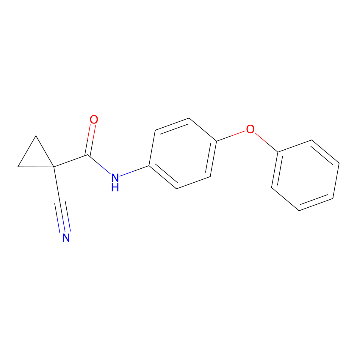 1-cyano-N-(4-phenoxyphenyl)cyclopropanecarboxamide molecular structure, CAS 1226440-45-4