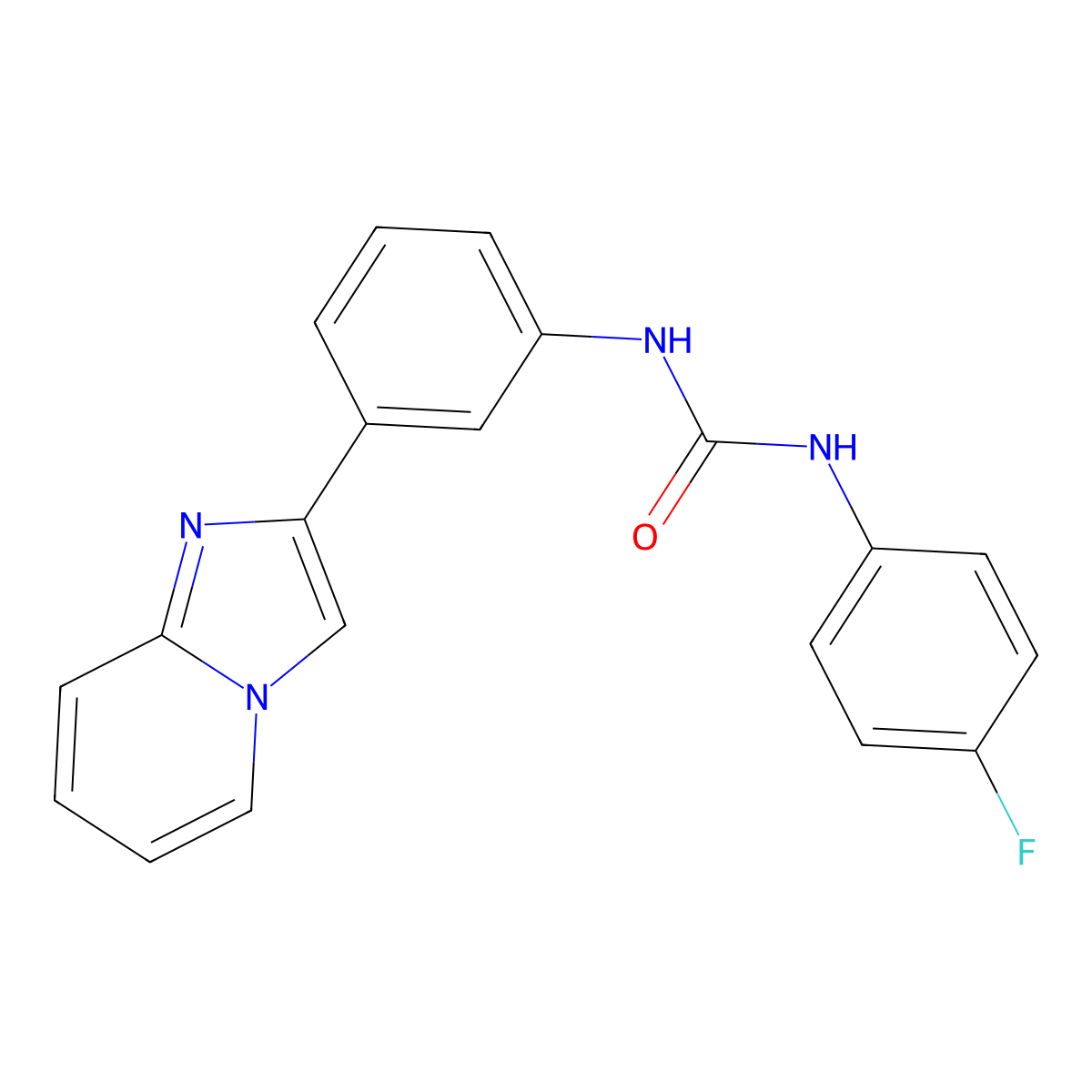 1-(4-Fluorophenyl)-3-(3-{imidazo[1,2-a]pyridin-2-yl}phenyl)urea molecular structure, CAS 1226440-50-1