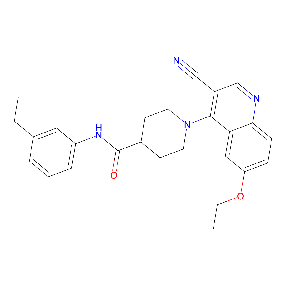 1-(3-cyano-6-ethoxyquinolin-4-yl)-N-(3-ethylphenyl)piperidine-4-carboxamide molecular structure, CAS 1226440-67-0
