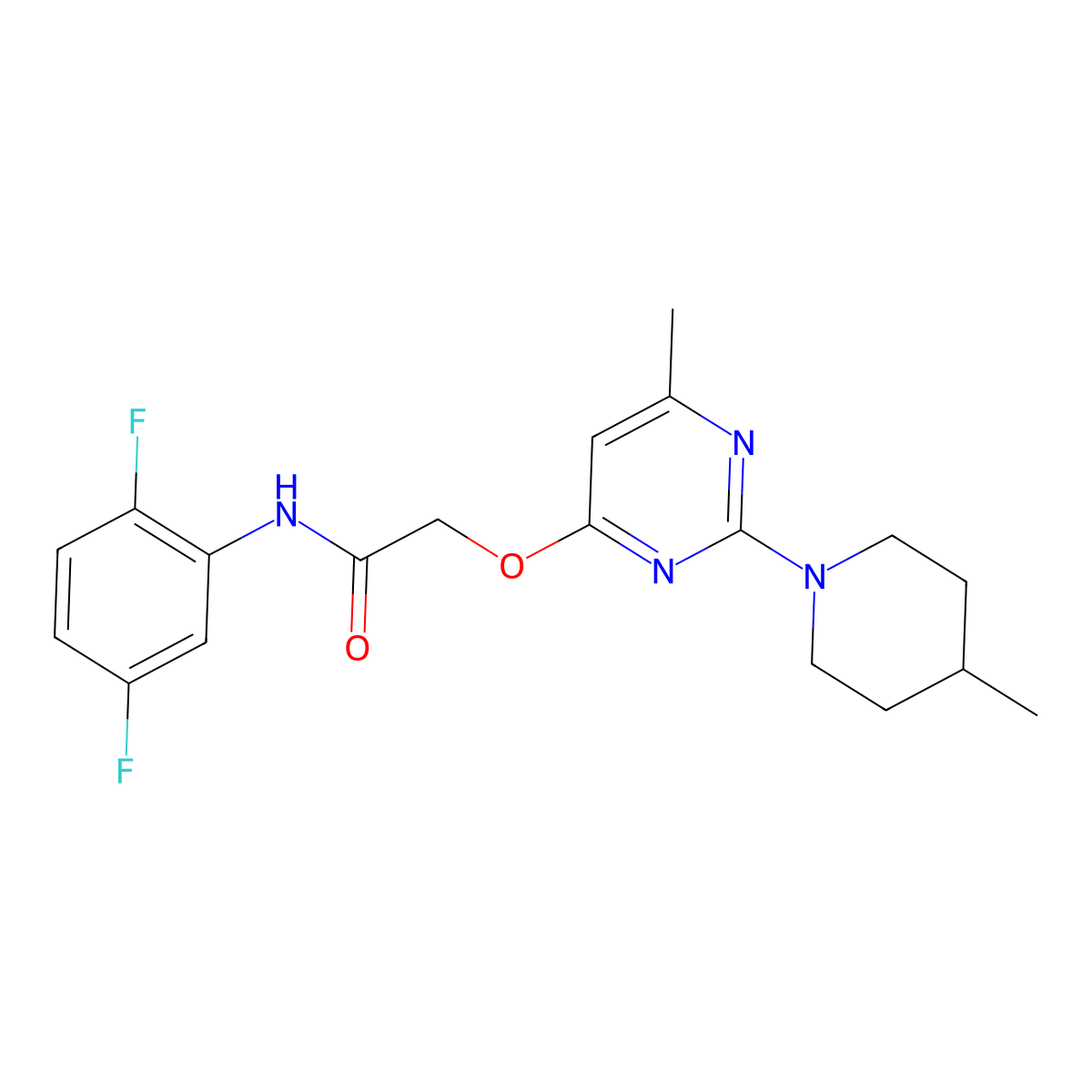 N-(2,5-difluorophenyl)-2-{[6-methyl-2-(4-methylpiperidin-1-yl)pyrimidin-4-yl]oxy}acetamide molecular structure, CAS 1226440-69-2